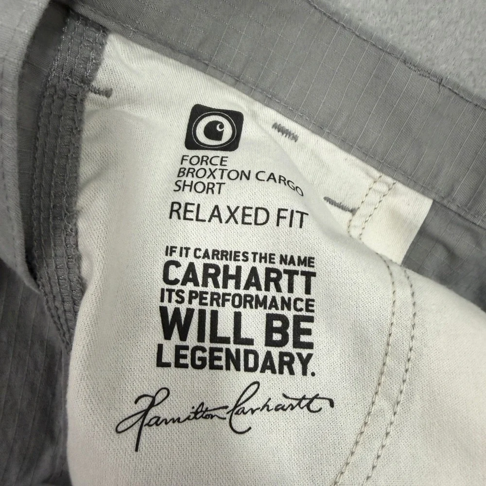 Carhartt Cargo Short Mens 44 Gray Force Broxton Relaxed Fit Ripstop 103543-066